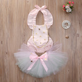 Cute Pink Girl Bebe Newborn Toddler Baby Girls Sleeveless Tops Romper + Skirt Tutu Tulle Outfits Set Clothes set summer clothing
