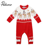 Cute Winter Xmas Baby Knitted Rompers Red Blue Newborn Baby Boy Girl Wool Knitting Romper Jumpsuit Outfit Christmas Clothes