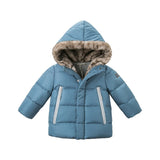 DB11995 dave bella winter baby unisex down zipper pockets hooded coat outerwear children 90% white duck down padded kids jacket