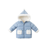 DB15312 dave bella winter baby unisex cartoon hooded down coat children 90% white duck down padded kids jacket