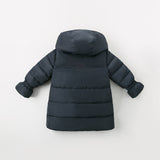 DBK11199 dave bella kids girl winter down jacket children 90% white duck down outerwear solid zipper hooded coat