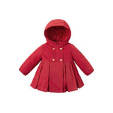 DBM16055 dave bella winter baby girls solid hooded down coat children 90% white duck down padded kids jacket