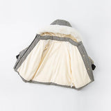 DBM20447 dave bella winter baby girls plaid down coat children 90% white duck down padded kids jacket with a small bag