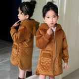 New 2018 Fashion Girls Winter Co Long Velour Down Jackets Fur Hooded Children Coats Warm Baby Thick Kids Outerwear