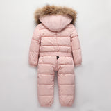 Degreen-Chaqueta gruesa de plumas para niños, con cuello de piel caliente peleles, ropa para bebés, prendas de vestir con capucha, abrigo de nieve, 25 uds.