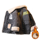 Denim Jacket for Girls Boys Autumn Winter Plus Velvet Thicken Jeans Coat Children Clothes Warm Baby Jackets 1-6Y 2023