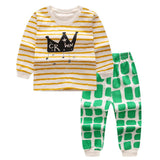 Design Baby Printed Clothes Set Children Long Sleeve Tops + Pants Set Children Casual Sleepwear Simple Chic Style New