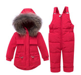 Down Jacket   Winter Kids Overall for Girl Clothes Children Snowsuit Baby Boy Parka Coat Toddler Clothing Set -30 Degrees