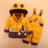 Down Jacket For Girl Boy Kids Snowsuit Winter Jacket Overalls Children Outerwear Toddler Baby Park Jumpsuits Coat Pant Set 2-4Y