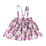 Dress For Girls Baby Clothes Wild Strap Printed Flower Bow Detachable Strap Button Baby Girl Clothes Baby Girl Dress