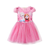 Elsa Princess Dress for Anna Girls Summer Birthday Party Dresses Ruched Kids Clothes Toddler Baby Girl Dress Children Clothing 2