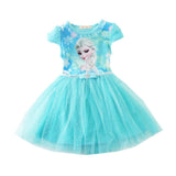 Elsa Princess Dress for Anna Girls Summer Birthday Party Dresses Ruched Kids Clothes Toddler Baby Girl Dress Children Clothing 2