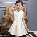 Ethnic Chinese Modern cheongsame qipao kids 3 5 6 7 8 9 10 11 12 years girl clothes princess dress flower elegant sweet party