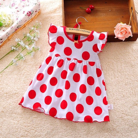 Baby Dresses 0-1 year Girls Infant Cotton Clothing A-Line Vestido infantil Short Sleeve Clothes Printed Kids Casual Dress