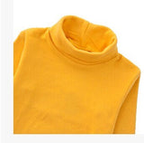 Factory Price Children T-Shirts Baby Girl &boy Basic T Shirt Solid Color Unisex Cotton Kids Long-Sleeve Turtleneck Tshirt