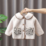 Fall winter kids girl's clothes lamb wool cardigan jacket for toddler children girls clothing baby outfit warm jackets coats