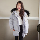 Thick Warm Winter Jacket For Girls Fur Hooded Toddler Teen Girls Winter Coat Cotton Parka Kids Child Outwear JW4284