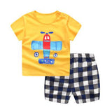 Fashion Baby Boy Sport Set Striped Infant Boy's Clothing Set Newborn-baby-clothes Short Sleeve