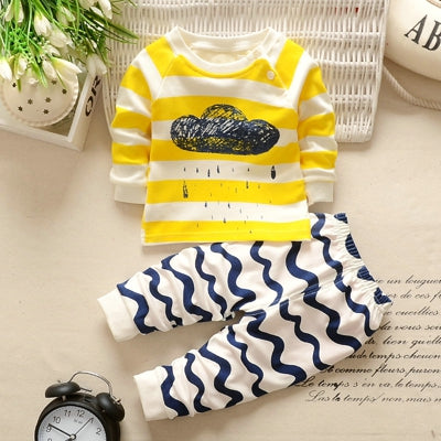 Fashion Baby Clothing Sets Cotton Long Sleeve T-Shirt Top+Pants Suits Infant Toddler Baby Boy Girl Clothes Autumn Costumes Wears
