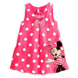 Fashion Baby Kids Girls Clothes Dresses Polka Red Pink Dot Bows Casual Cotton Party Short Dress 1 2 3 4 5 6 Years