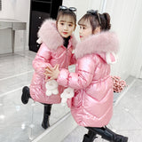 Baby Winter Warm Fur Coats For Girls Long Sleeve Ear Hooded Thick Jacket Christmas Party Kids Outerwear Clothing 4-13Yrs