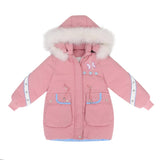 Girls Winter Coat For Children Warm Hoodies Jacket Pink Green Color Teenage Clothes For Girls 13 Years Old to 5 Years
