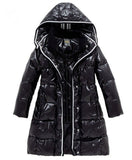 Girls Winter Coats Female Child Down Jackets Outerwear Shiny Waterproof Medium-Long Thick 90% Duck Down Parkas