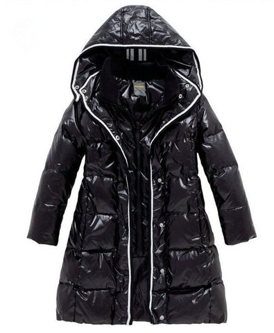 Girls Winter Coats Female Child Down Jackets Outerwear Shiny Waterproof Medium-Long Thick 90% Duck Down Parkas