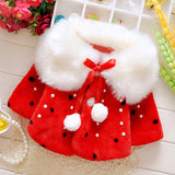 Fashion Pearls Baby Coat for Girls Fur Collar Baby Girl Winter Coat Princess Toddler Jacket Infant Girl Clothes for Christmas