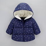 Winter Children's Lambskin Coat Thickening Five-pointed Star Cotton Clothes Soft Warm Hooded Down Coat