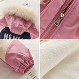 Winter Kids Clothes Children Patchwork Warm Jacket Coat With Fur Hoodies For Teen Girls Age 4 5 6 7 8 9 10 11 12 13 Year