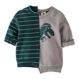 Fashion spring and autumn stitching style long sleeve infant T-shirt MD170Q098
