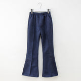 Kids Girls Long Pant Jeans Autumn 2018 Skinny Mid Elastic Waist Solid Blue Wide Leg Pants Trousers for Teenage Clothing