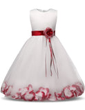 Flower Girl Dresses Summer Cheap White petals Dress for Children Toddler Kids Wedding Party Tutu Dress Girls Scho Clothing