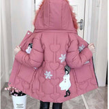 For 3T 4 5 6 7 8 9 10 11 12 Year Warm Casual Hooded Girls Parkas Coat Winter Windproof Fur Collar Jackets Outerwear 4 Colors