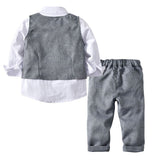Formal Toddler Boy Clothes Sets Spring Autumn Children Clothing Boys Outfit Long Sleeve Shirt+Vest+Pants Kids Clothes 2-6 Years