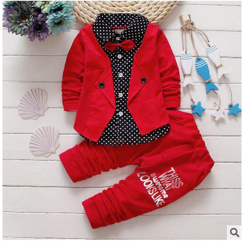 Gentleman boutique kids clothes shirt+pants and bow party baby boys clothes for girls fall children clothing outfits 2pcs/set
