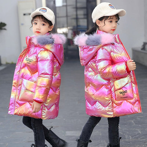 Girl Jacket Winter Kids Coat Kids Hooded Clothes Girls Cotton Keep Warm Light Down Coats Colorful CLY054