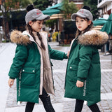 Girl Winter Parkas Teen Young Girls Warm Coat Outerwear Teenage Outfit Children Kids Girls Fur Hooded Jacket for 5 8 10 12 Years