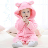 Girl baby winter clothing 2018 flannel  born baby boy dress animal onesie jumpsuit baby pink girls one piece infant clothes