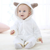 Girl baby winter clothing 2018 flannel  born baby boy dress animal onesie jumpsuit baby pink girls one piece infant clothes