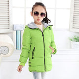 Girl coat Children's Outerwear thick Kids Casual Child Jackets For Girls Warm Winter Hooded Jacket Coats candy solid