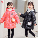 Girls&#39; Clothing Children&#39;s Winter Bright Waterproof Padded Jacket Kids Down Cotton Coat Thick Warm Outwear Jacket