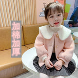 Girls Baby's Coat Jacket Outwear   Casual Fur Thicken Autumn Winter Plus Velvet Warm School Formal Fleece Children's Clothing