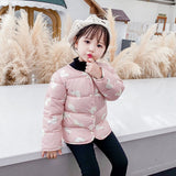Girls Baby's Down Coat Jacket Outwear   Pink Thicken Autumn Winter Hooded Keep Warm Zipper Children's Clothing