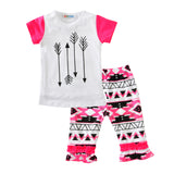 Girls Clothes Outfits 2018 Summer Boutique Kids Clothing Set Arrow T Shirt Tops+Geometry Pants 2pcs Toddler Girl Clothing Sets