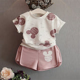 Girls Clothes Set Summer Brown Shirt & Overall 2 pcs Children Clothing Set Fashion Kids Girl Outfits Clothes Cute Sets