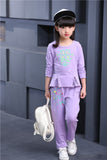 Girls Clothing Sets Flower Long Sleeve T-Shirts & Print Pants 2Pcs Children Sportswe Suits Kids Clothes 2 4 6 8 10 12 Years