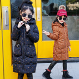 Girls' Cotton-Padded Outerwear Baby Girls Winter Coat Child Warm Of Thickened Down Parkas Children's Long Style Costume