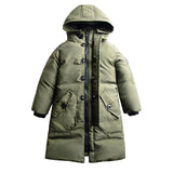 Girls Cotton-padded Outerwear & Coats Winter Children Warm Cotton-padded clothes  Long Hooded Thickening Jacket 5-16Y